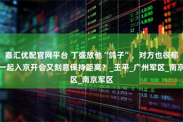 嘉汇优配官网平台 丁盛放他“鸽子”，对方也很郁闷，一起入京开会又刻意保持距离？_王平_广州军区_南京军区