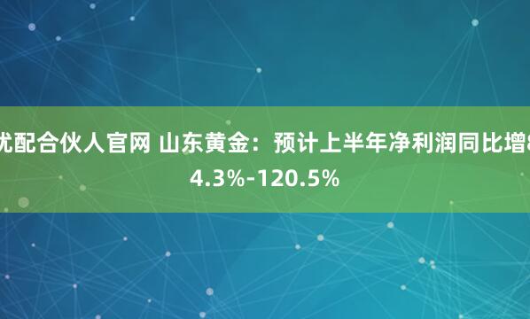 优配合伙人官网 山东黄金：预计上半年净利润同比增84.3%-120.5%