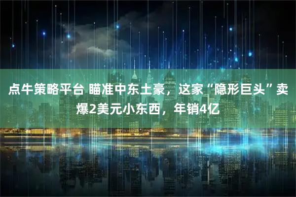 点牛策略平台 瞄准中东土豪，这家“隐形巨头”卖爆2美元小东西，年销4亿